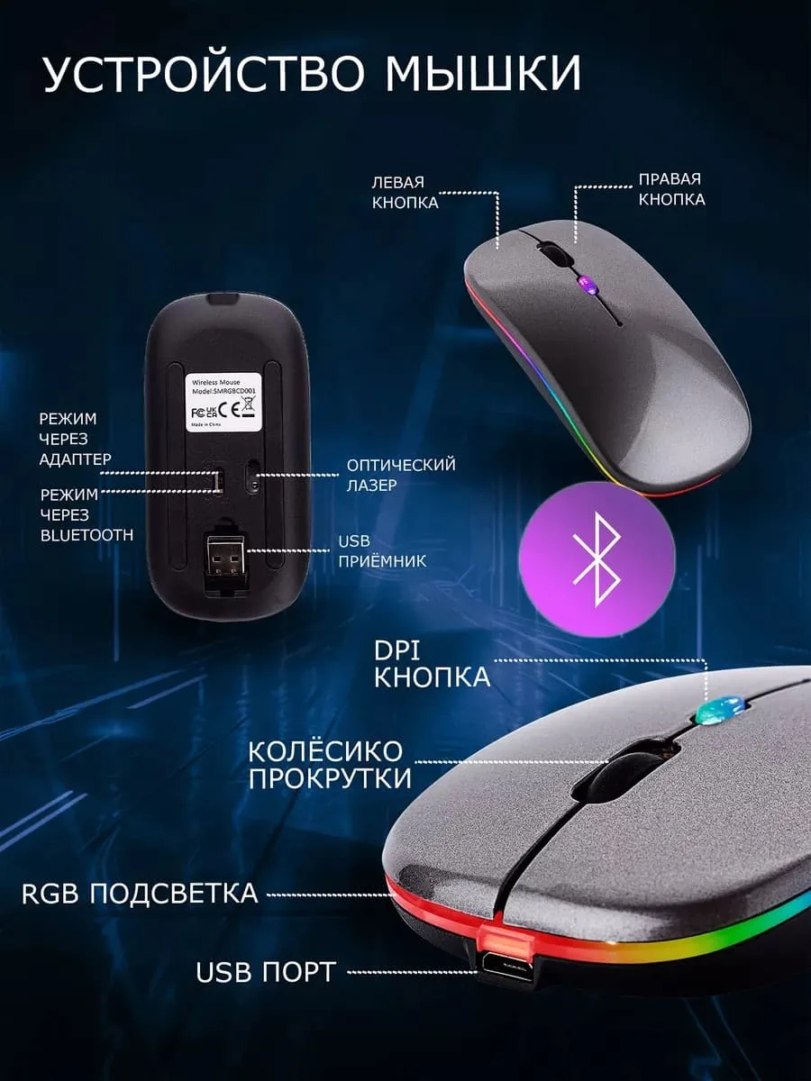 Беспроводная мышь Nexa RX-600 RGB — фото 2