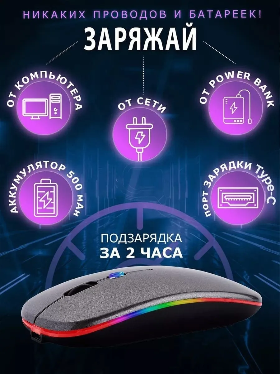 Беспроводная мышь Nexa RX-600 RGB — фото 3
