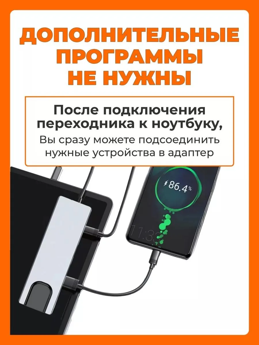 USB-C хаб Nexa 5 в 1 с HDMI и Ethernet — фото 3