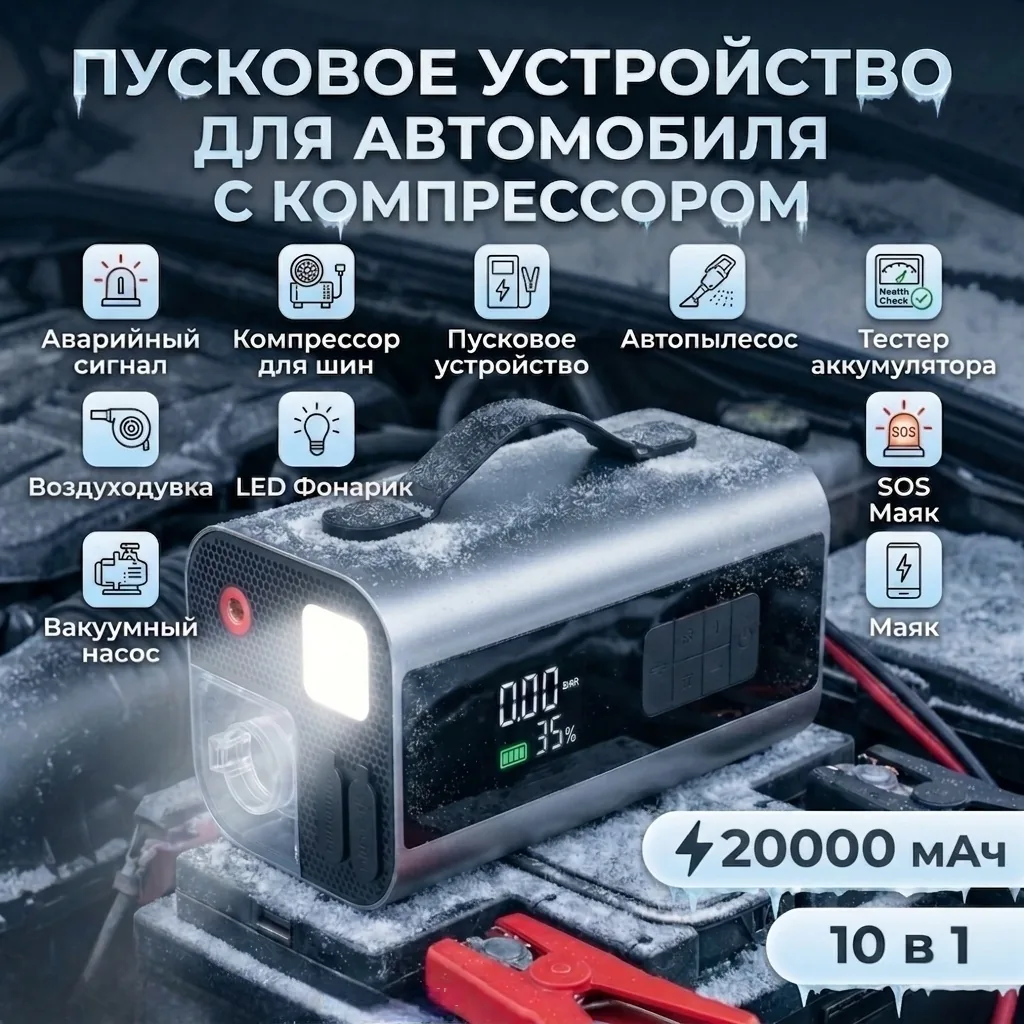 Пуско-зарядное устройство Nexa YSE-01, 10 в 1 — фото 1