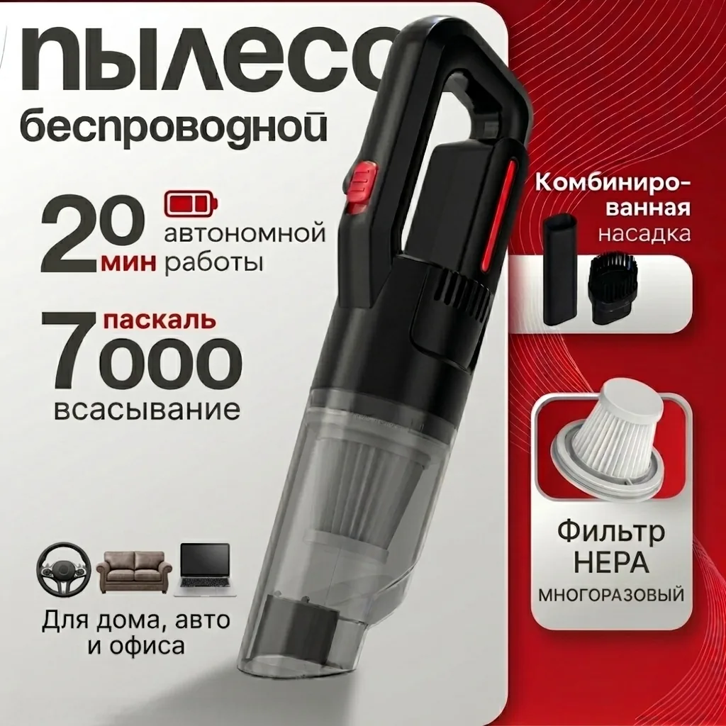 Беспроводной пылесос Nexa HQ-01 для авто и дома — фото 1