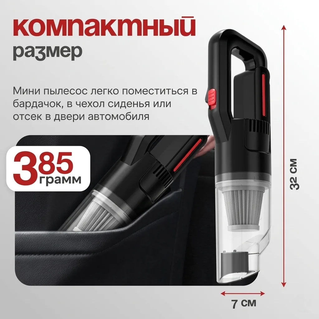 Беспроводной пылесос Nexa HQ-01 для авто и дома — фото 5
