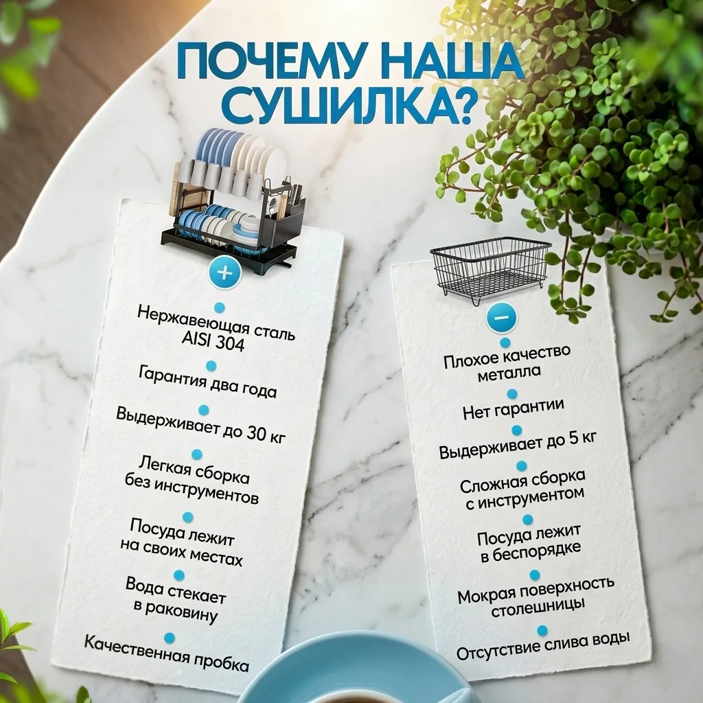 Сушилка для посуды Nexa, 2 яруса, большая — фото 10